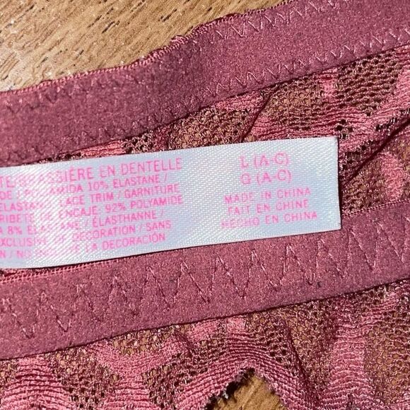 PINK by Victoria Secret Mauve Lace Bralette size large - Picture 4 of 7
